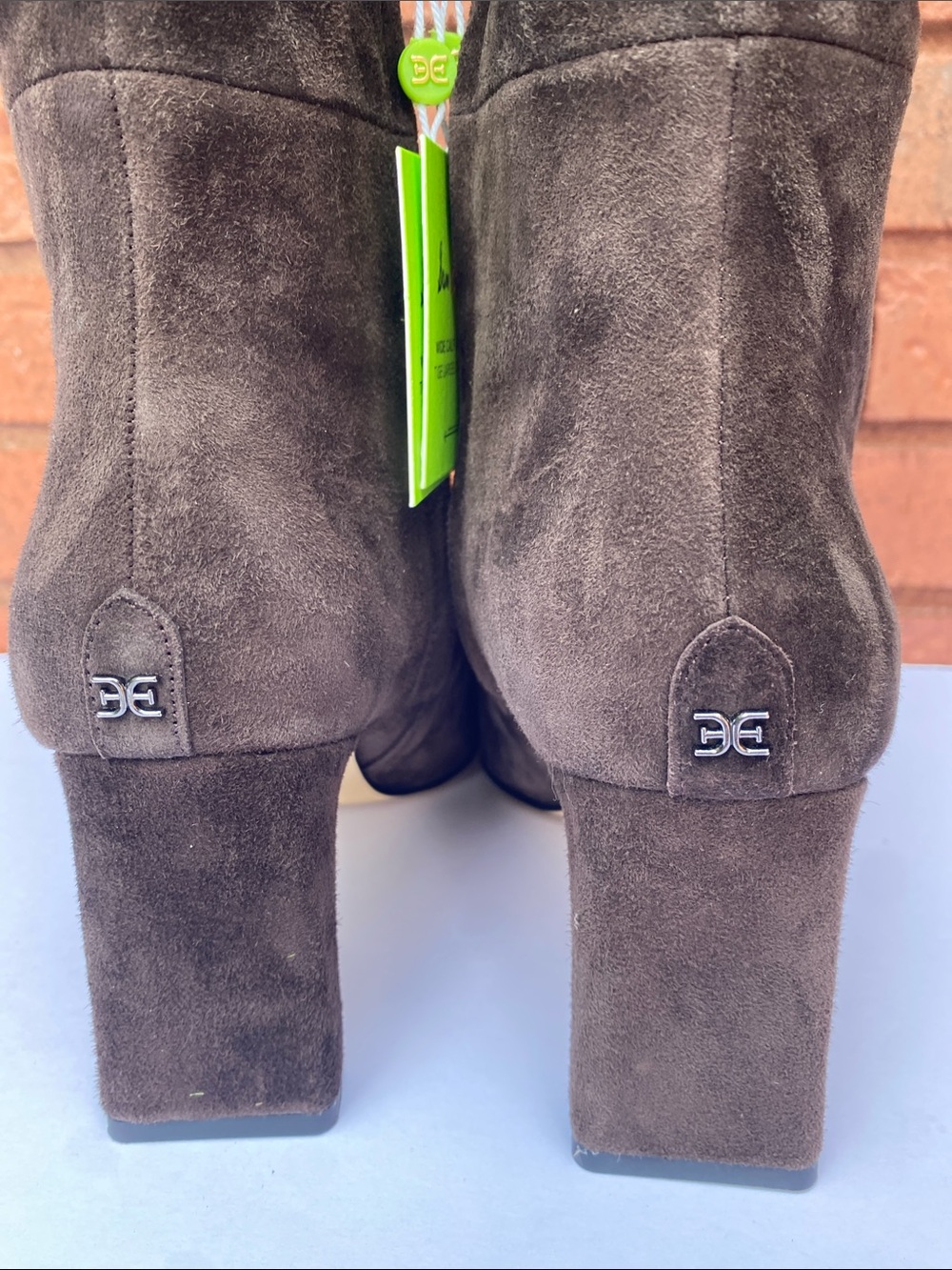 Sam Edelman Brown Suede Knee-High Heeled Boots 9 - Picture 6 of 11